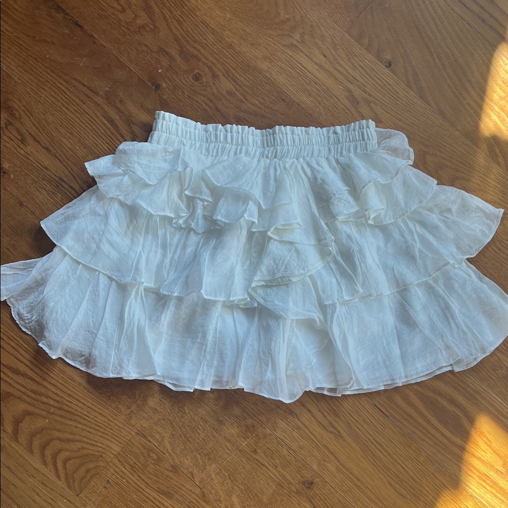 Mustard Seed White Layered Mini Skirt